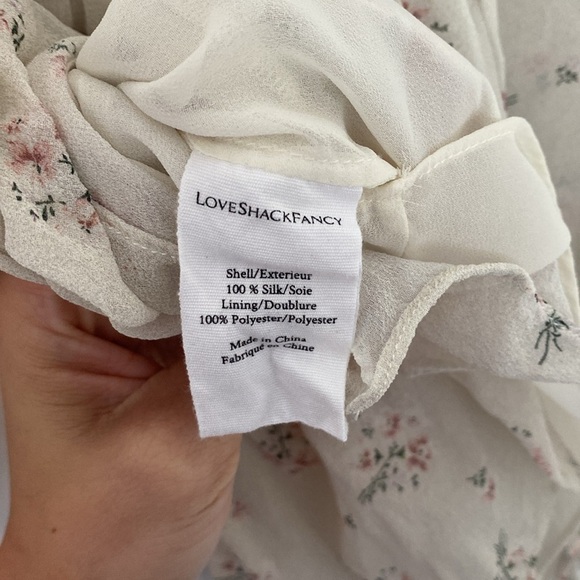 LoveShackFancy Popover Long Sleeve Mini Dress 100% Silk Size Small - Picture 7 of 7